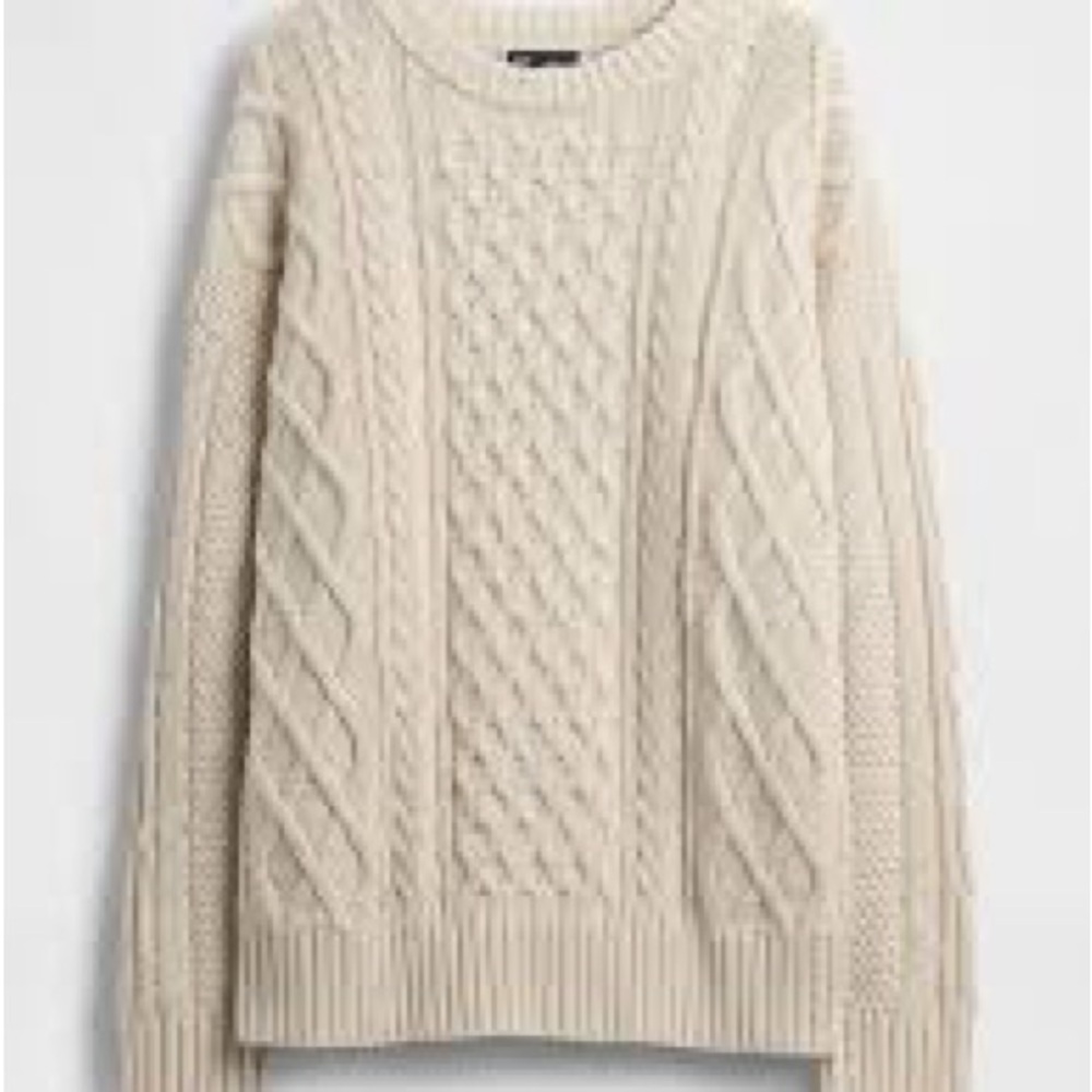 Vintage GAP Women's Cream Cable Knit Sweater